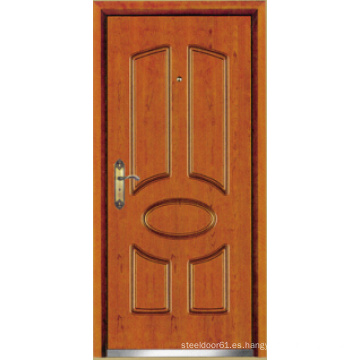 Puerta blindada de madera de acero del estilo turco, puerta turca (LTK-D037)